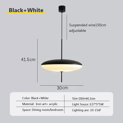 Nordic Flying Saucer Acrylic Pendant Light - Decorbites
