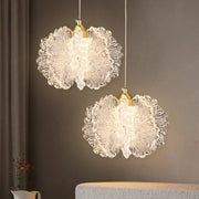 Nordic French Cream Acrylic Flower Pendant Light - Decorbites