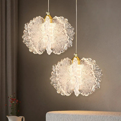 Nordic French Cream Acrylic Flower Pendant Light - Decorbites