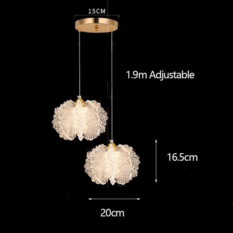Nordic French Cream Acrylic Flower Pendant Light - Decorbites