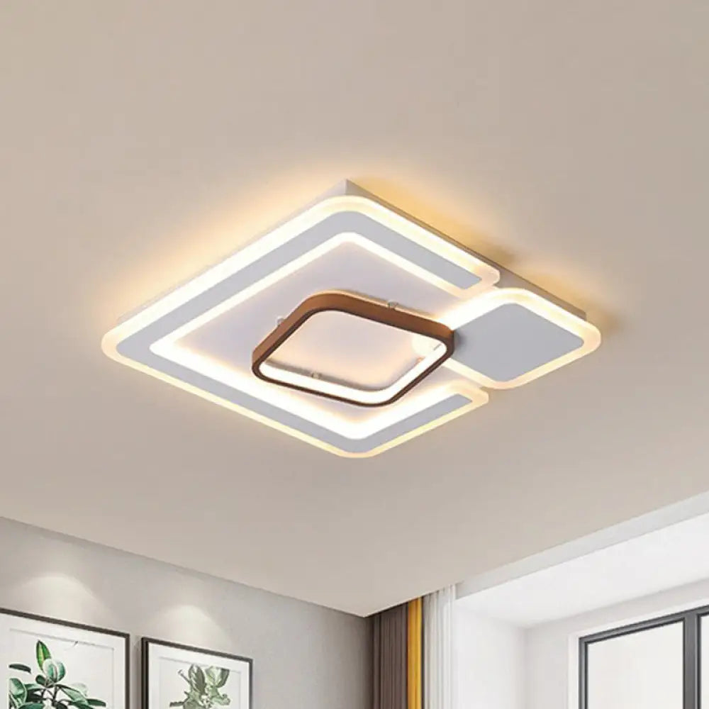DecorBites™ DecorBites™ Nordic Geometric LED Flush Mount Acrylic Ceiling Light in Coffee for Living Room