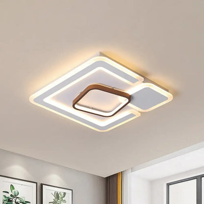 DecorBites™ DecorBites™ Nordic Geometric LED Flush Mount Acrylic Ceiling Light in Coffee for Living Room