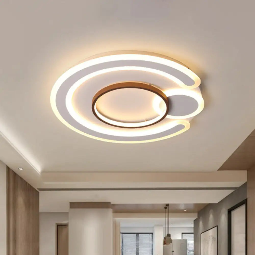 DecorBites™ DecorBites™ Nordic Geometric LED Flush Mount Acrylic Ceiling Light in Coffee for Living Room