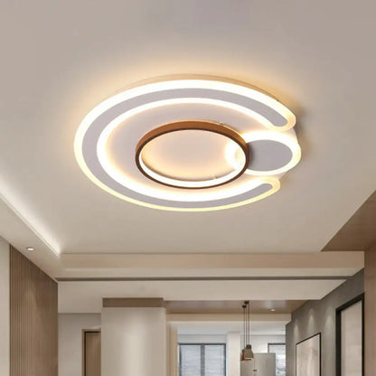 DecorBites™ DecorBites™ Nordic Geometric LED Flush Mount Acrylic Ceiling Light in Coffee for Living Room