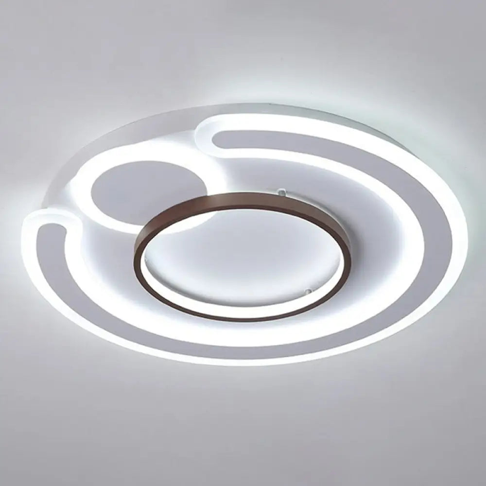 DecorBites™ DecorBites™ Nordic Geometric LED Flush Mount Acrylic Ceiling Light in Coffee for Living Room
