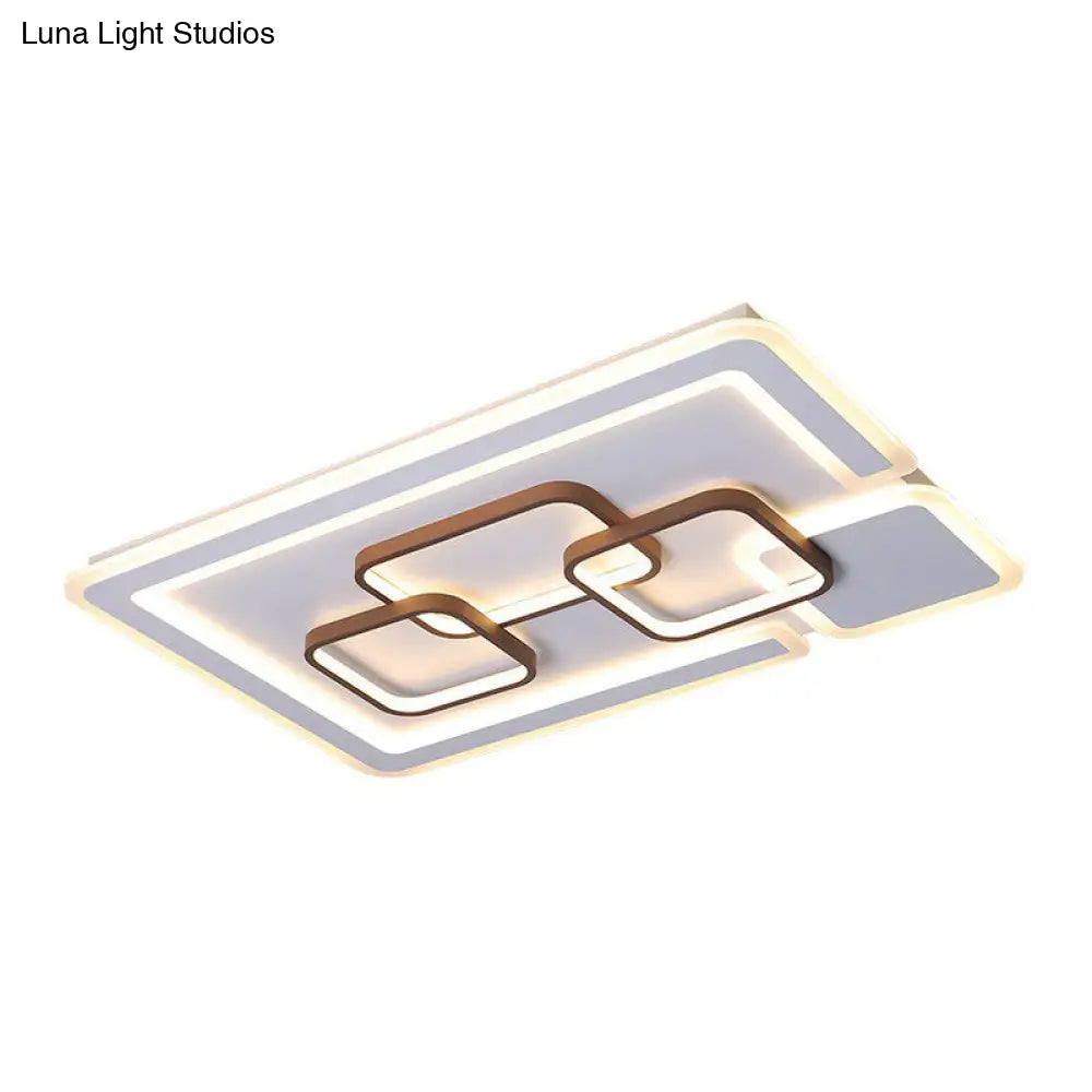 DecorBites™ DecorBites™ Nordic Geometric LED Flush Mount Acrylic Ceiling Light in Coffee for Living Room