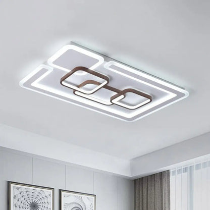 DecorBites™ DecorBites™ Nordic Geometric LED Flush Mount Acrylic Ceiling Light in Coffee for Living Room