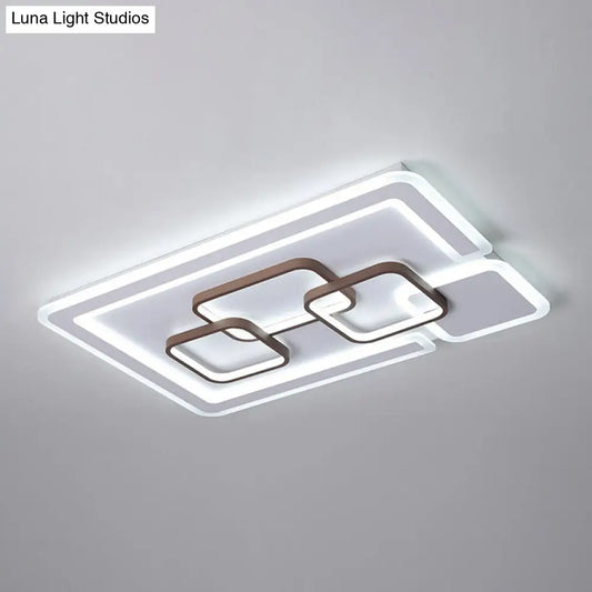 DecorBites™ DecorBites™ Nordic Geometric LED Flush Mount Acrylic Ceiling Light in Coffee for Living Room