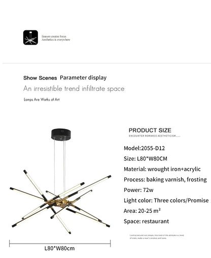 Nordic Geometry LED Chandelier with Remote Control - Chandelier