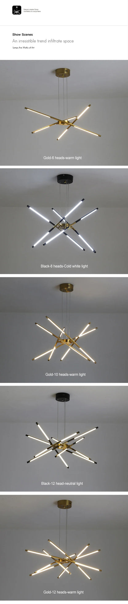 Nordic Geometry LED Chandelier with Remote Control - Chandelier