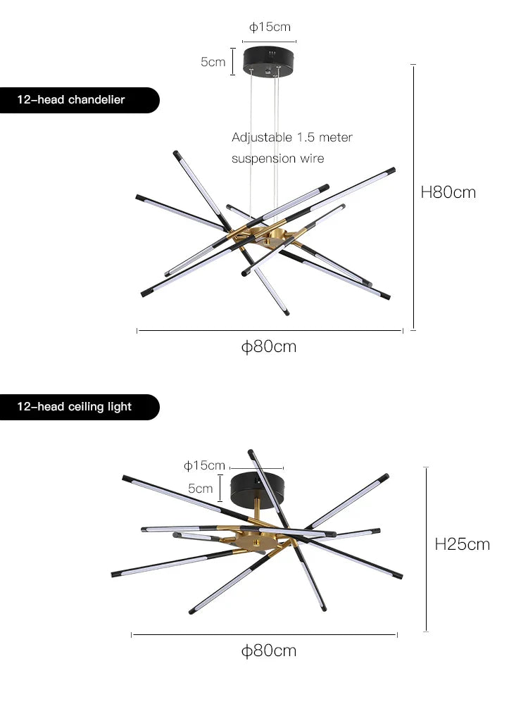 Nordic Geometry LED Chandelier with Remote Control - Chandelier