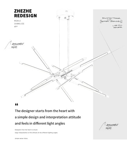 Nordic Geometry LED Chandelier with Remote Control - Chandelier