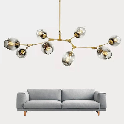 Nordic Glass Ball LED Chandelier Black Gold - Chandelier