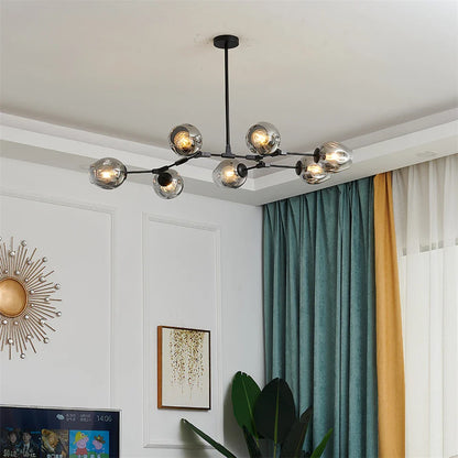 Nordic Glass Ball LED Chandelier Black Gold - Chandelier