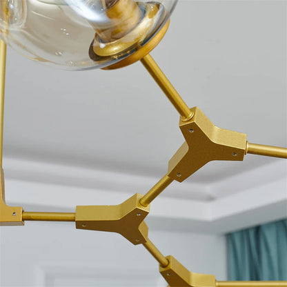 Nordic Glass Ball LED Chandelier - Black/Gold - Chandelier