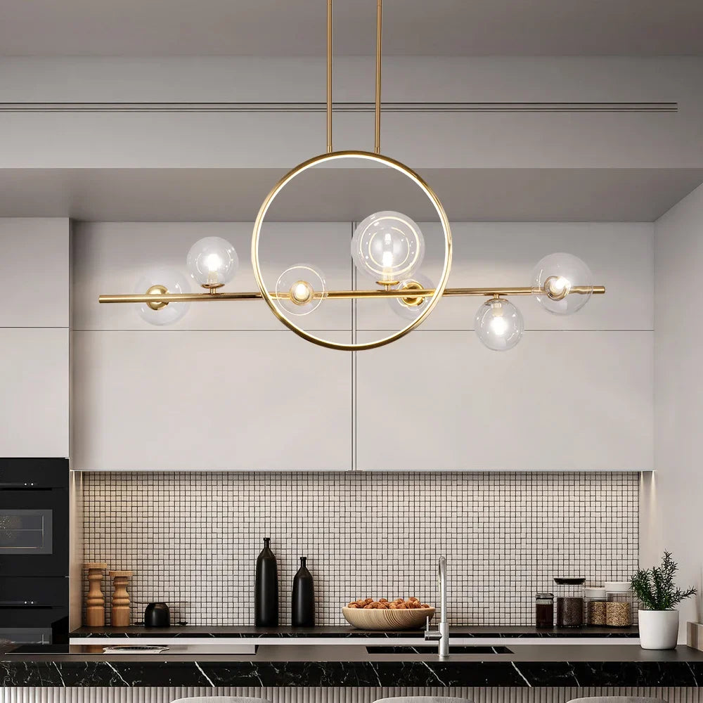 Nordic Glass Bubble LED Chandelier - Black - Chandelier