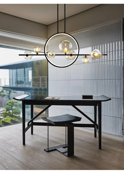 Nordic Glass Bubble LED Chandelier - Black - Chandelier