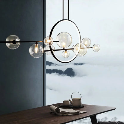 Nordic Glass Bubble LED Chandelier - Black - Chandelier