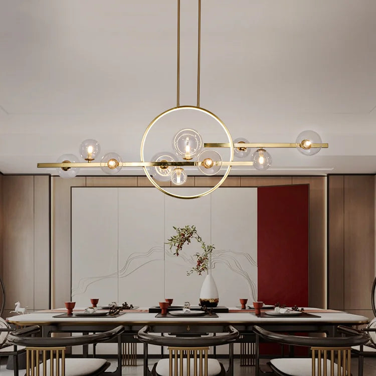 Nordic Glass Bubble LED Chandelier - Black - Chandelier