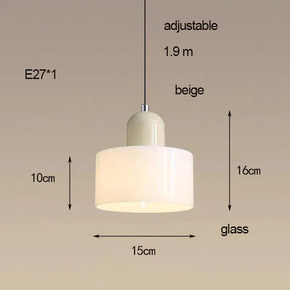 Nordic Glass Chandelier for Bedroom and Bar - Warm White / White
