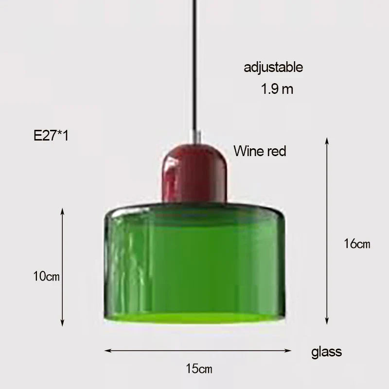 Nordic Glass Chandelier for Bedroom and Bar - Warm White / Dark green