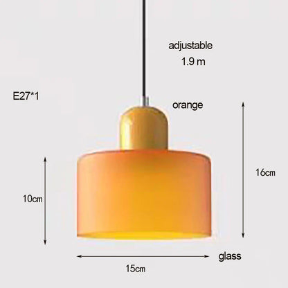 Nordic Glass Chandelier for Bedroom and Bar - Warm White / Orange