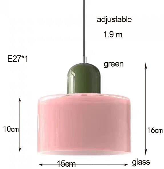 Nordic Glass Chandelier for Bedroom and Bar - Warm White / Pink