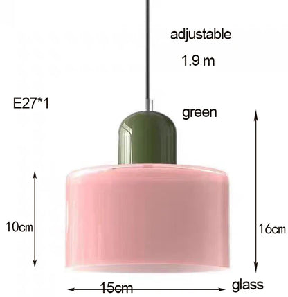 Nordic Glass Chandelier for Bedroom and Bar - Warm White / Pink