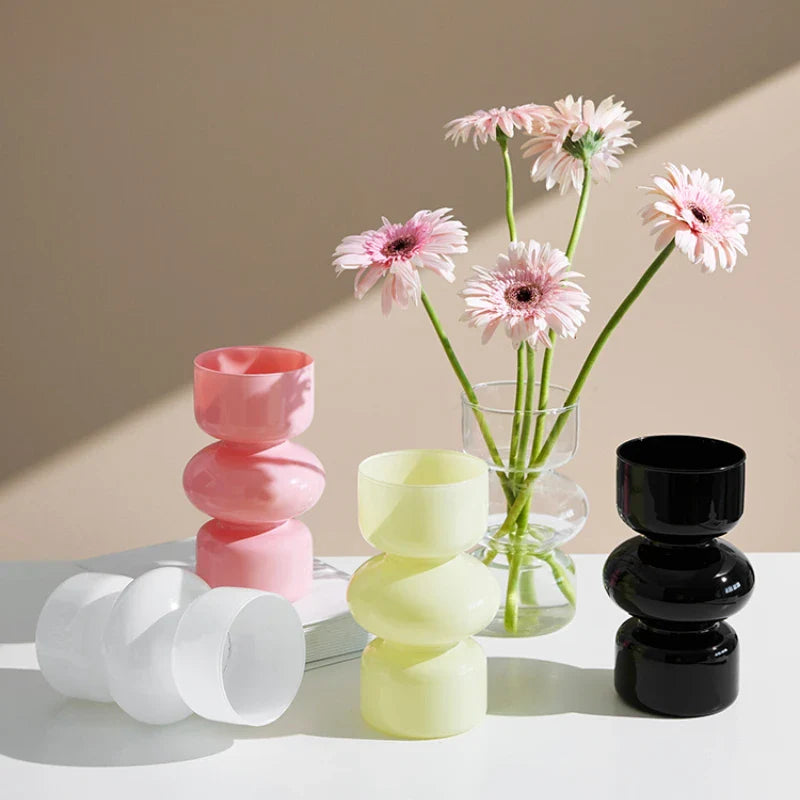 Nordic Glass Flower Vase Home Decor - Vase