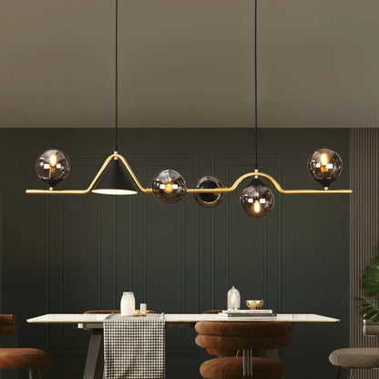 Nordic Glass Globe Pendant Chandelier in Smoky Grey - Decorbites