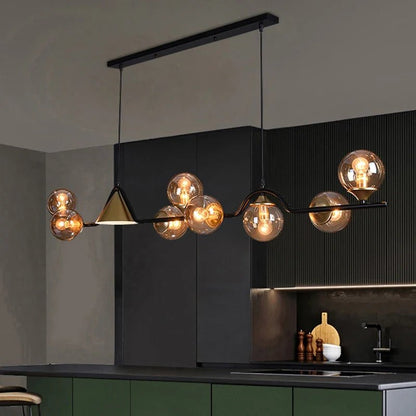 Nordic Glass Globe Pendant Chandelier in Smoky Grey - Decorbites