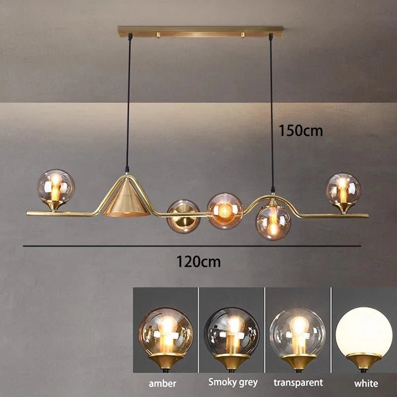 Nordic Glass Globe Pendant Chandelier in Smoky Grey - Decorbites