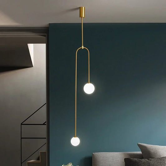 Nordic Glass Globe Pendant Light in Gold or Black - Decorbites