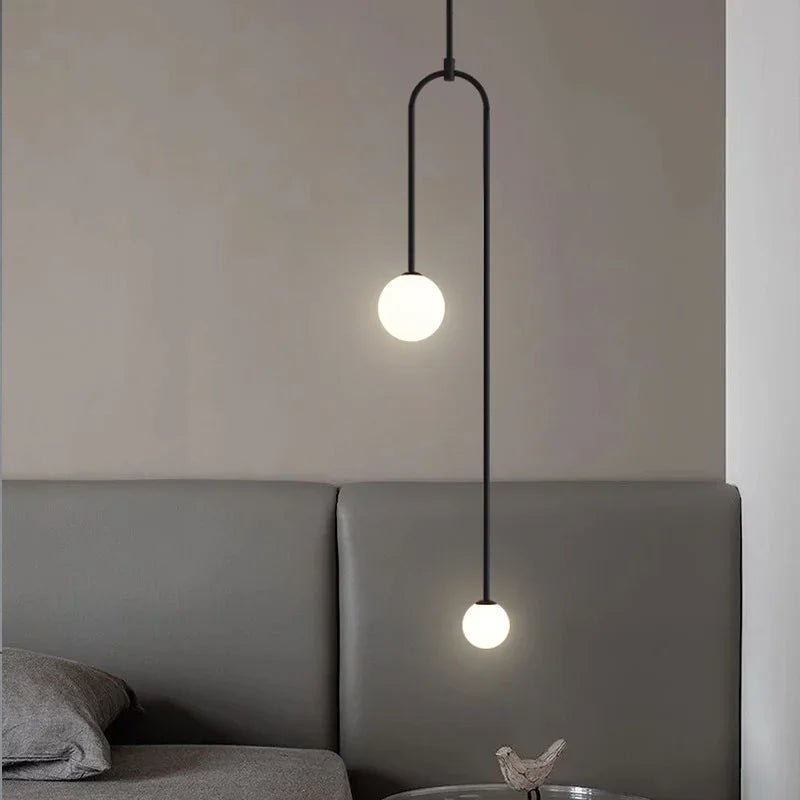 Nordic Glass Globe Pendant Light in Gold or Black - Decorbites