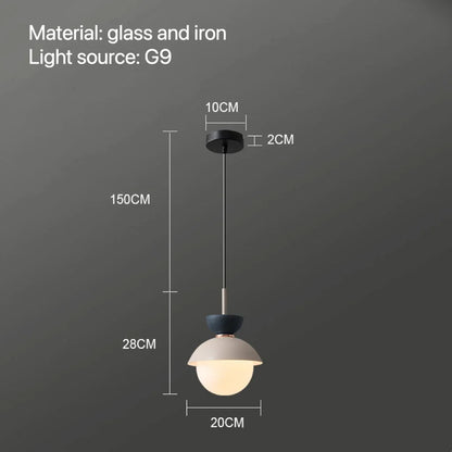 Nordic Glass Globe Pendant Light With Iron Finish