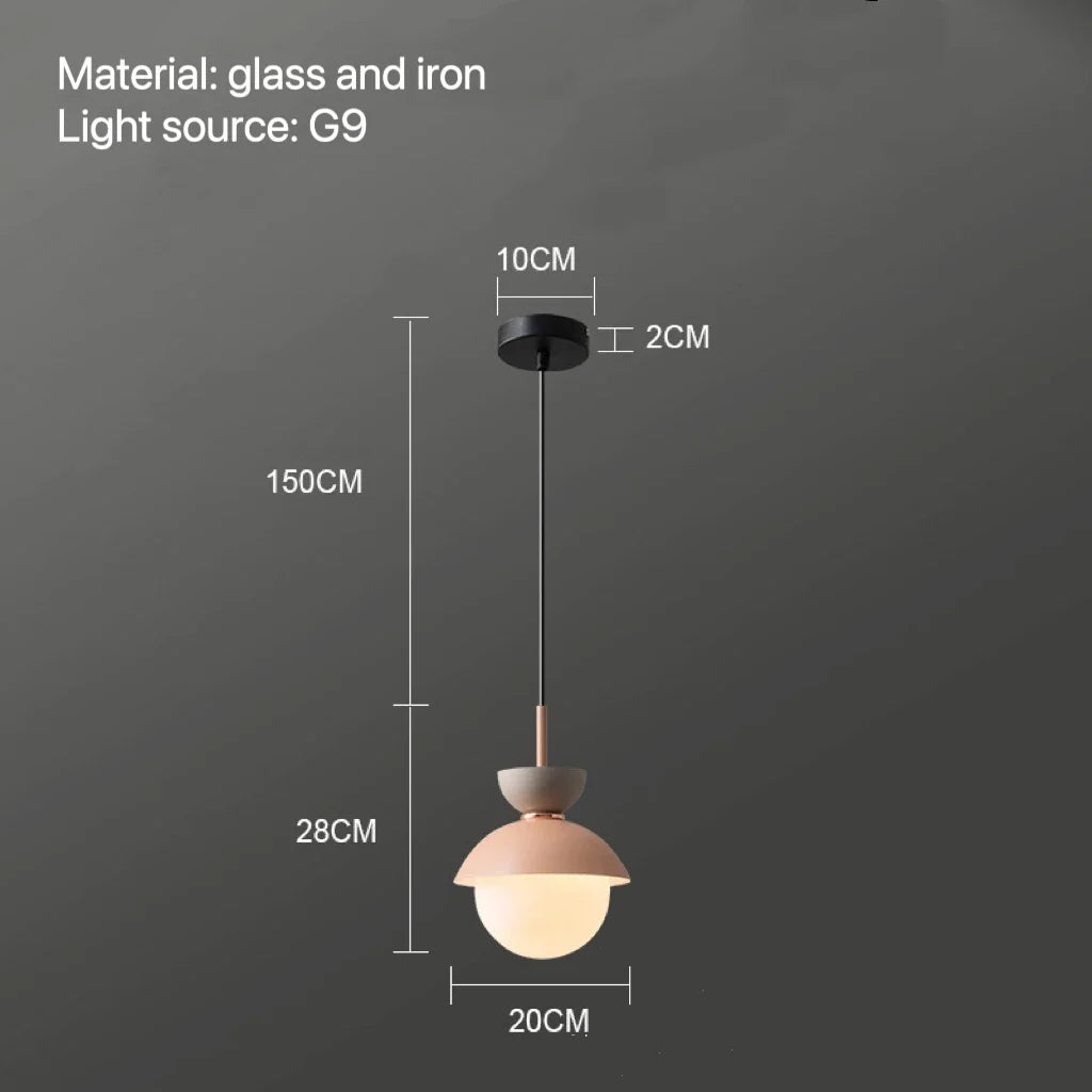 Nordic Glass Globe Pendant Light With Iron Finish