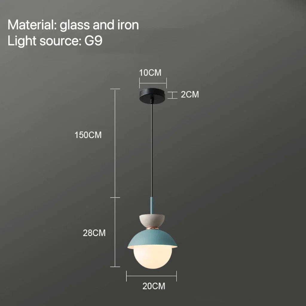 Nordic Glass Globe Pendant Light With Iron Finish