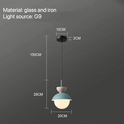 Nordic Glass Globe Pendant Light With Iron Finish