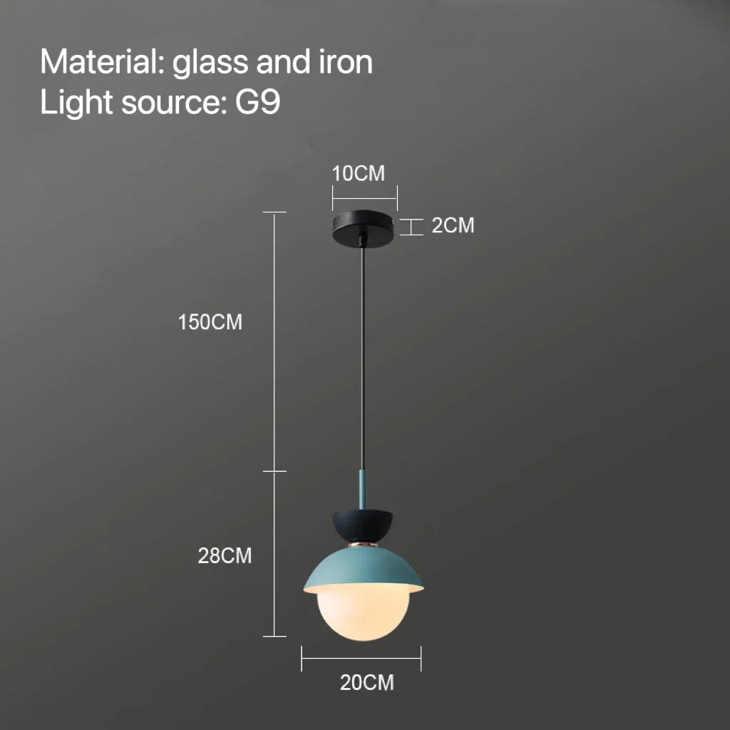Nordic Glass Globe Pendant Light With Iron Finish