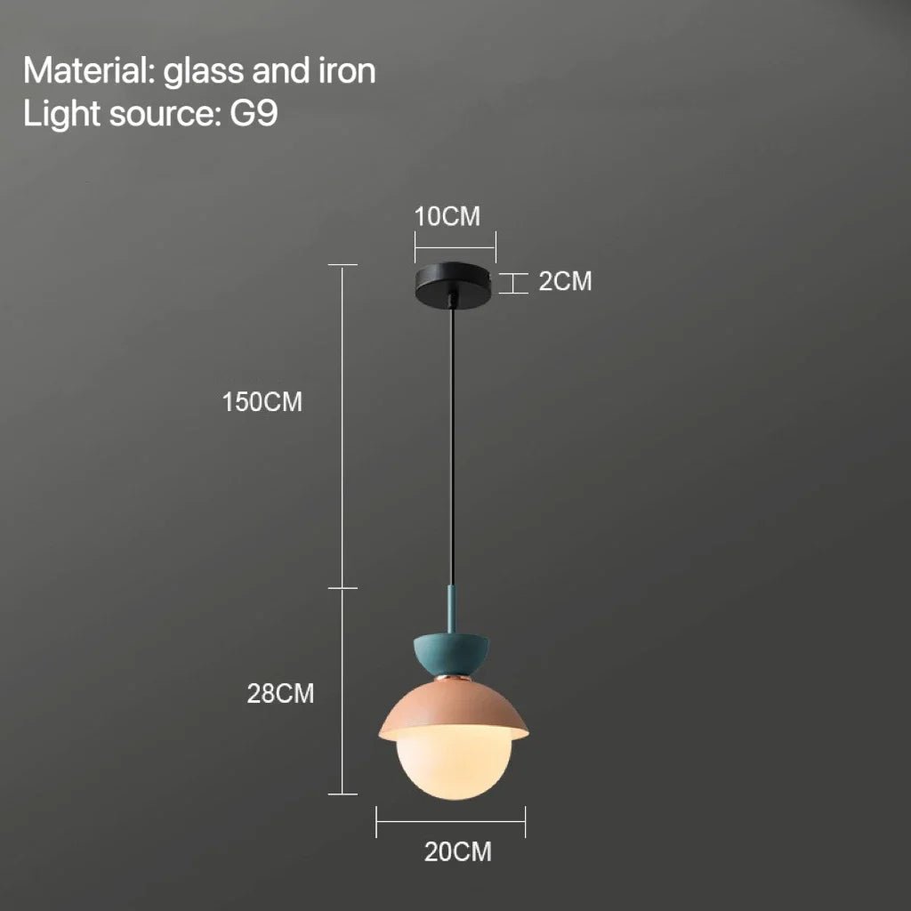 Nordic Glass Globe Pendant Light With Iron Finish - Decorbites
