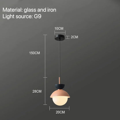 Nordic Glass Globe Pendant Light With Iron Finish - Decorbites