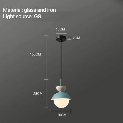 Nordic Glass Globe Pendant Light With Iron Finish - Decorbites