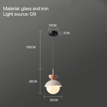 Nordic Glass Globe Pendant Light With Iron Finish - Decorbites