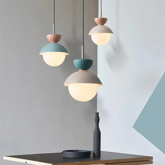 Nordic Glass Globe Pendant Light With Iron Finish - Decorbites