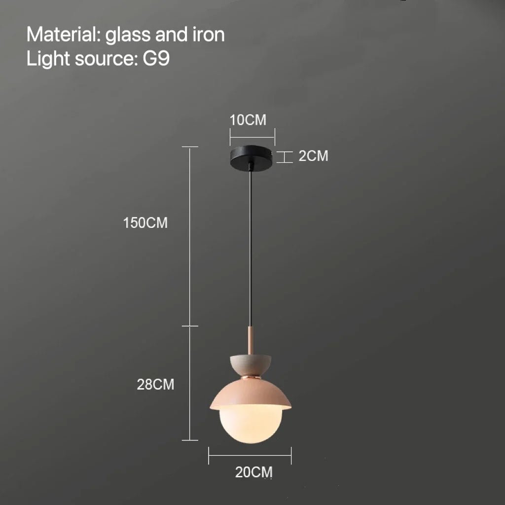 Nordic Glass Globe Pendant Light With Iron Finish - Decorbites
