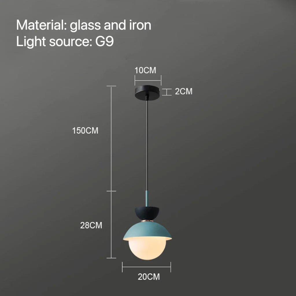 Nordic Glass Globe Pendant Light With Iron Finish - Decorbites