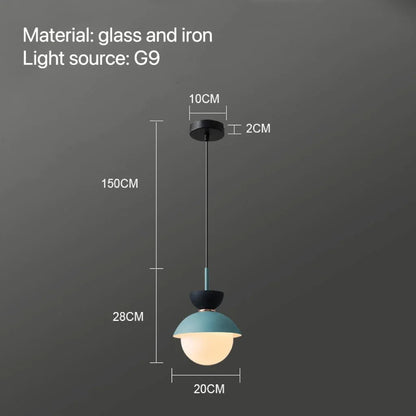 Nordic Glass Globe Pendant Light With Iron Finish - Decorbites