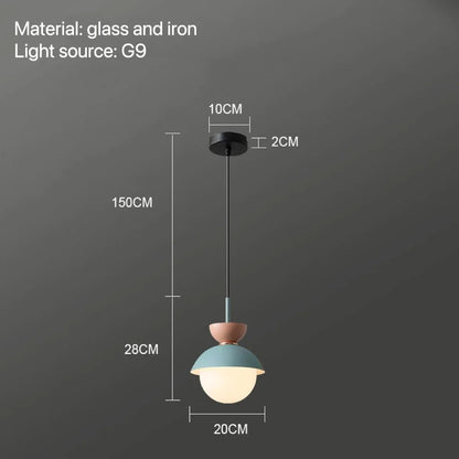 Nordic Glass Globe Pendant Light With Iron Finish - Decorbites