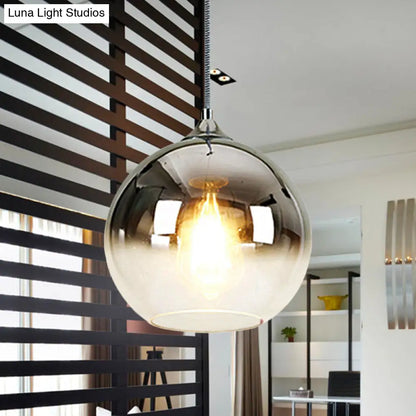 Nordic Glass Globe Pendant Lighting – 1 Light, 8"/10"/12" Width, Available in Sliver, Gold, and Rose Gold