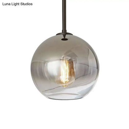 Nordic Glass Globe Pendant Lighting - 8"/10"/12"W - 1 Light Sliver/Gold Hanging Light